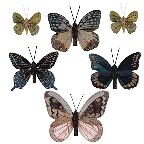 MIK funshopping Deko-Schmetterlinge mit Clip zur farbenfrohen Dekoration (6-teiliges Set, schwarz-braun) von MIK funshopping