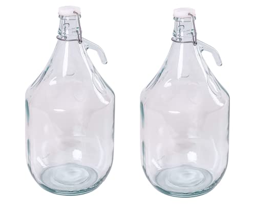 MIKONI 5L Bügelflaschen Gärballon Glasballon Weinballon Bügelverschluss Flasche Weinflasche (2 Stück) von MIKONI