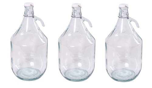MIKONI 5L Bügelflaschen Gärballon Glasballon Weinballon Bügelverschluss Flasche Weinflasche (3 Stück) von MIKONI