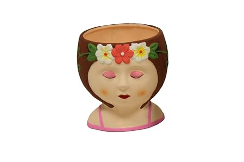 Mimbre Natural Blumentopf, Keramik Gesicht (19,5×18,5×19)- von MIMBRE NATURAL