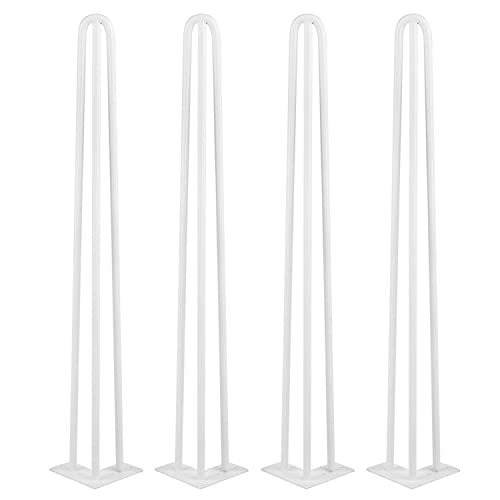 MINGYI Tischbein aus Haarnadel, 4 Stück, Hairpin, Füße Höhe 71 cm, Füße aus Stahl, Weiß B von MINGYI