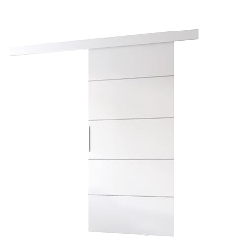 MINIO - Schiebetür Komplettset CLEAN B, 106 cm Breit, Schiebetüren, Wandmontage, Schiebetürsystem, Zimmertüren - Weiss Matt von MINIO go for it