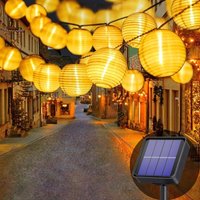 Solar-Lichterketten für den Außenbereich – 6,5 m – 30 LED-Laternen – 8 Modi – wasserdicht – Solar-Lichterketten für Garten, Balkon, Hof, Hochzeit, von MINKUROW