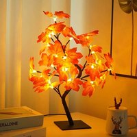 Tischlampe mit Herbstlaub, LED-Zweiglampe, LED-Baumlicht, Schlafzimmer-Nachttischlampe, Nachtlichter, Schreibtischlampe, Dekoration für Weihnachten, von MINKUROW