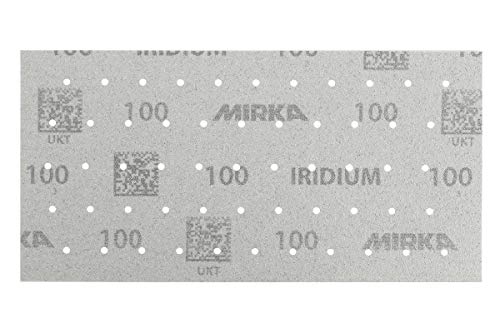 Mirka Iridium Premium-Schleifpapier 115x230mm Klett 55-Loch, Korn 100, 50 Stk / Zum Schleifen von Lack, Spachtel, Grundierung, Holz, Stahl, Mineralwerkstoffe, Kunststoff von MIRKA