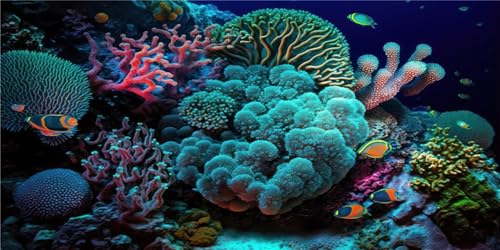 MIRRORANG 120x50cm Tropische Fische Tank Hintergrund Korallenriff Wasserpflanze Unterwasser Aquarium Hintergrund Vinyl von MIRRORANG