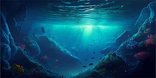 MIRRORANG 120x61cm Tropische Fische Tank Poster Hintergrund Flussbett & See Wasserpflanze Unterwasser Aquarium Hintergrund von MIRRORANG