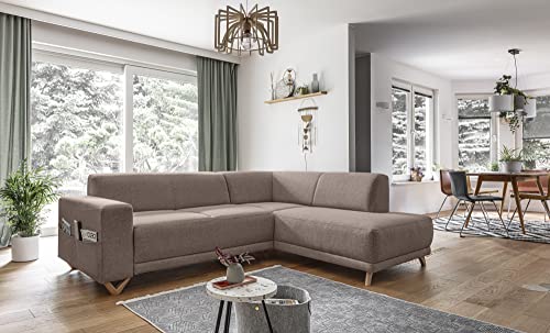 MIUFORM Ecksofa L-Form | Classy Sophie L-Form | Wohnladschaft Couch L Form (Taupe, Rechts ausgerichtet) von MIUFORM