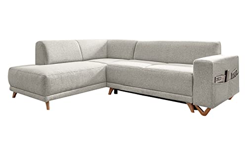 MIUFORM Ecksofa mit Schlaffunktion und Bettkasten Wohnladschaft | Classy Sophie L-Form | Wohnladschaft Couch L Form Schlafcouch (Beige, Links ausgerichtet) von MIUFORM