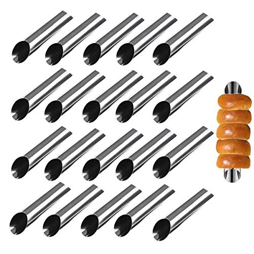 Cannoli Formen, MKNZOME 20 Stück Schillerlockenform Edelstahl Croissant Form Schaumrollenform Spirale Horn Tubes Hörnchen Backform Schaumrollen set für Sahnehorn Croissant Backform von MKNZOME