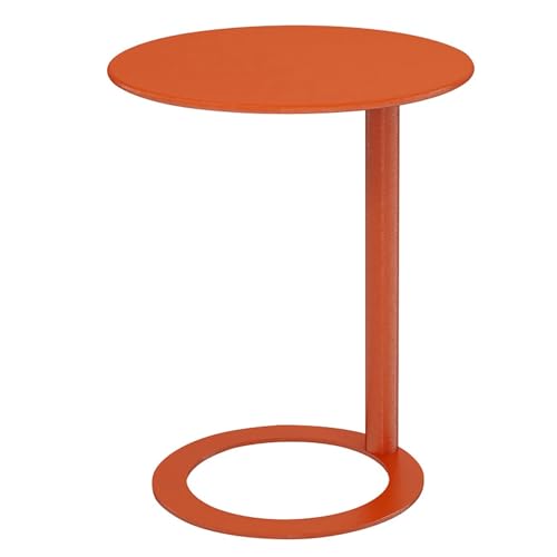 Beistelltisch Rund, Beistelltisch C Form, Sofa Tisch, Side Table, Metall Kleiner Couchtisch Für Wohnzimmer Und Nschlafzimmer (Color : Orange, Size : Medium) von MKYOKO