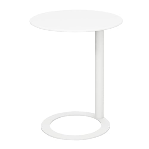 Beistelltisch Rund, Beistelltisch C Form, Sofa Tisch, Side Table, Metall Kleiner Couchtisch Für Wohnzimmer Und Nschlafzimmer (Color : Wit, Size : S) von MKYOKO