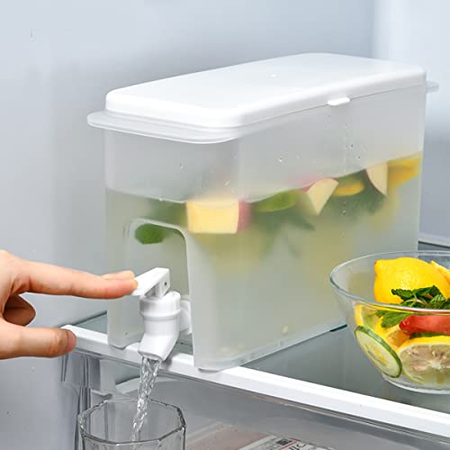 MMCCHB 3,5 l Kunststoffkühler für den Haushalt mit Wasserhahn, Obst, Teekanne, Limonade, Eimer, Getränkebehälter, Kühlschrank oder im Freien. von MMCCHB