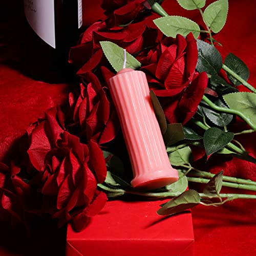 MMCCHB Kerzen mit niedriger Temperatur, romantische Kerzen, Tropfkerzen aus Wachs mit niedriger Hitze, Kerzen für Paare zum Valentinstag (Rosa) von MMCCHB
