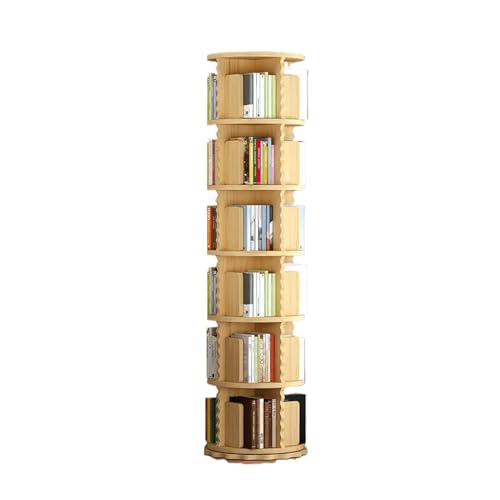 MMOU Drehbares Bücherregal Lagerregal aus Holz Bodenstehendes für Zu Hause Einfaches Lagerregal Bilderbuchständer für Kinder Studentenzimmer 360 Grad (Size : 6 Layer) von MMOU