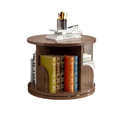 MMOU Um 360 Grad Drehbares Bücherregal für Den Schreibtisch, Einfaches Kleines für Büro und Zuhause, Aufbewahrungsregal für Kleine Räume, Schlafzimmer, Arbeitszimmer (Color : A) von MMOU