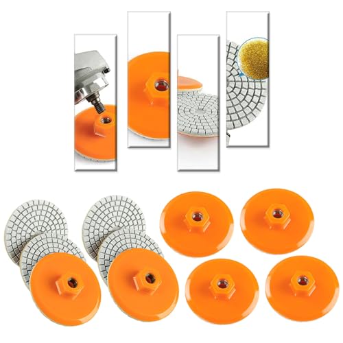 Integrated Stone Trimming and Polishing Disc, 3 Inch Wet Dry Polishing Pads Kit,Diamond Polishing Pads for Granite Stone Concrete Marble Floor Grinder or Polisher (10PCS) von MMUNNA
