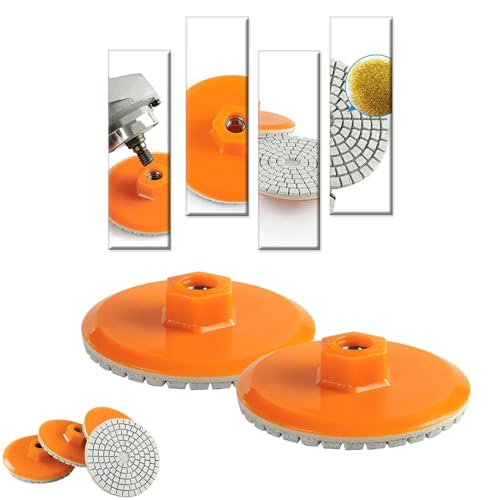 Integrated Stone Trimming and Polishing Disc, 3 Inch Wet Dry Polishing Pads Kit,Diamond Polishing Pads for Granite Stone Concrete Marble Floor Grinder or Polisher (2PCS) von MMUNNA