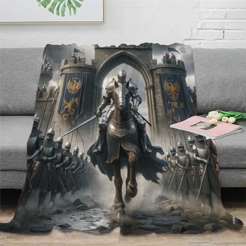 Ritter 3D Drucken Blanket Kolibri Wohndecke Microfaser Bequem Und Atmungsaktiv Schlafdecke Tagesdecke Weich Und Warme Für Teens Erwachsene 80x90inch(200x230cm) von MMUNNA