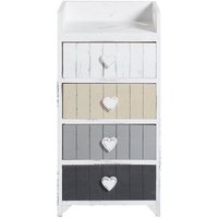 Rebecca Mobili Kommode 4 Schubladen Holz Beige Grau Weiß Shabby 72x35x27 von MOBILI REBECCA