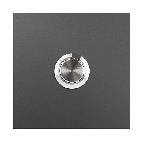 MOCAVI RING 110 Design-Klingel anthrazit-eisenglimmer (DB 703) glatt glänzend quadratisch, Klingeltaster Edelstahl, Klingelplatte von MOCAVI