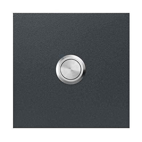 Qualitäts-Klingel anthrazit-grau (RAL 7016) MOCAVI Ring 500 V4A-Edelstahl Klingel-Taster, quadratisch (8,5 cm), modern, matt, deutsche Markenqualität von MOCAVI