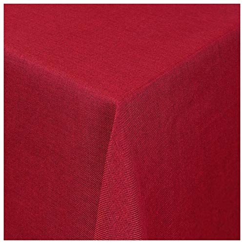 Tischdecke Damast Maßanfertigung im Leinen-Design in Rot eckig 130x180 cm, weitere Farben und Größen wählbar von MODERNO
