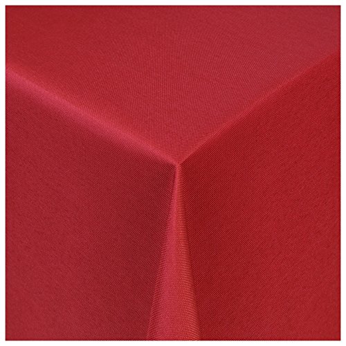Tischdecke Damast Maßanfertigung im Uni-Design in Rot eckig 140x110 cm, weitere Farben und Größen wählbar von MODERNO