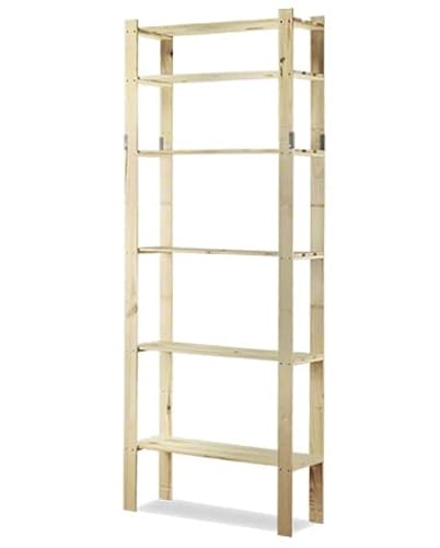 MODO24 Holzregal Keller- Lager- Bücher- Küchenregal Ständer H. 150-220 cm Serie B (B-27: HxBxT: 200x80x28 cm) von MODO24