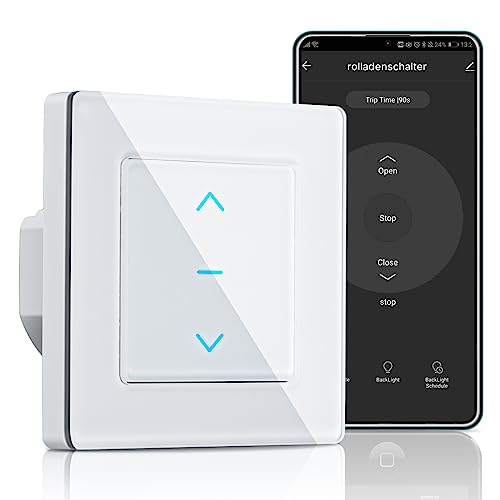 MOES Wlan Rolladenschalter, Intelligenter Touch Alexa Rolladen schalter, Smart Jalousie Wlan Schalter, Roller Shutter switch, Rolladensteuerung mit Smart Life/Tuya App, Alexa/Google Sprachsteuerung von MOES