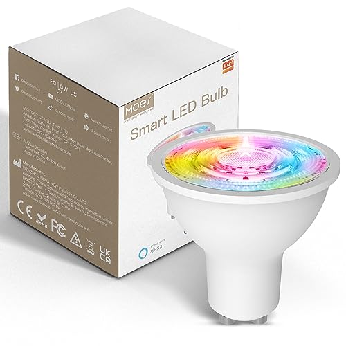 MOES ZigBee GU10 Smart Lampe Colour Dimmable RGB,kompatibel mit Philips Hue,funktioniert mit Alexa(Zusätzlich zu Echo Plus)&Google von MOES