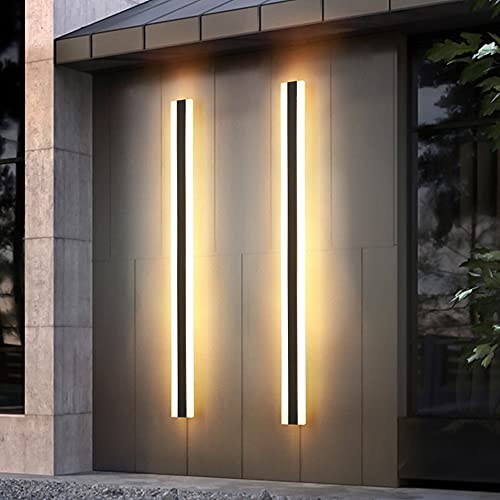 LED Villa Terrasse Außenwandleuchten Lange Außenleuchte Lange Acryl Wandleuchte wasserdicht Aluminium Acryl Spiegelleuchte Aussen Wandlampe für Schlafzimmer Wohnzimmer Garten Treppen (3000K,150CM) von MOLOURK