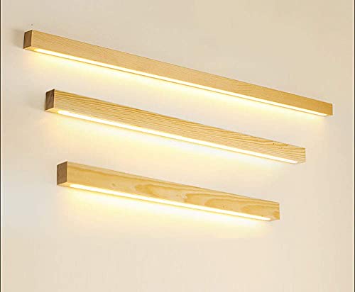 MOLOURK LED Wandleuchte Innen Moderne Hölzern Wandlampe Dimmbar Acryl Down Spiegelleuchte Eck Lange Lichtleiste Wandbeleuchtung Badlampe für Badzimmer Schlafzimmer Wohnzimmer Treppen (A,120CM) von MOLOURK