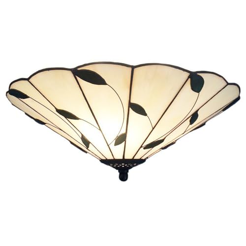 MOLOURK Vintage Schlafzimmer Deckenleuchte In Tiffany-Stil Retro Küche Deckenlampe Unterputz Glas Flur Deckenbeleuchtung Retro Beleuchtung E27 für Bar Wohnzimmer Balkon Esszimmer Badezimmer (30CM,B) von MOLOURK