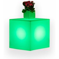 Monacis - Quadratische leuchtende Laterne YouCube mit LED-Laterne Dekoration Made in Italy für den Außeneinsatz -Niedriges Modell - 40 cm / Grün / von MONACIS