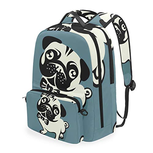 MONTOJ Rucksack mit abnehmbarer Kreuztasche mit Cartoon-Bulldogge von MONTOJ