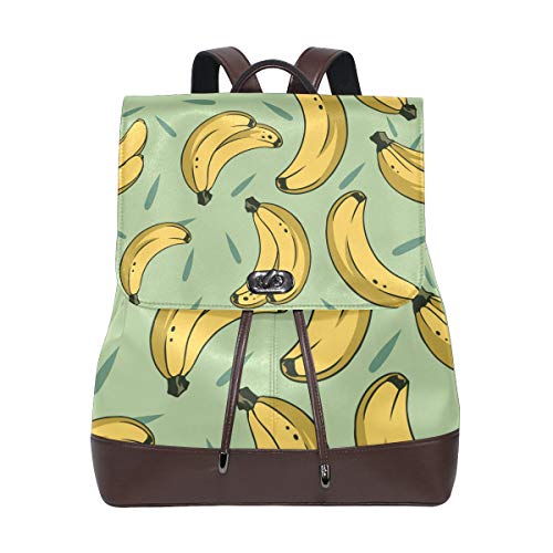 Montoj Banana Nahtloses Muster Leder Reisetasche Campus Rucksack von MONTOJ