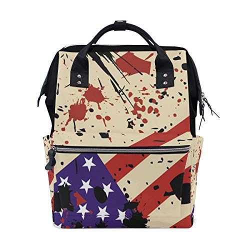 Montoj Reisetasche aus Segeltuch mit amerikanischer Flagge von MONTOJ