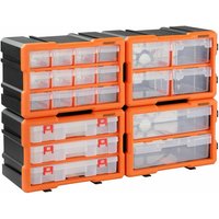 Monzana Kleinteilemagazin Sortimentskasten erweiterbar verschiedene Größen Sortierbox für Kleinteile Aufbewahrungsbox 72 Fächer Komplettset von monzana