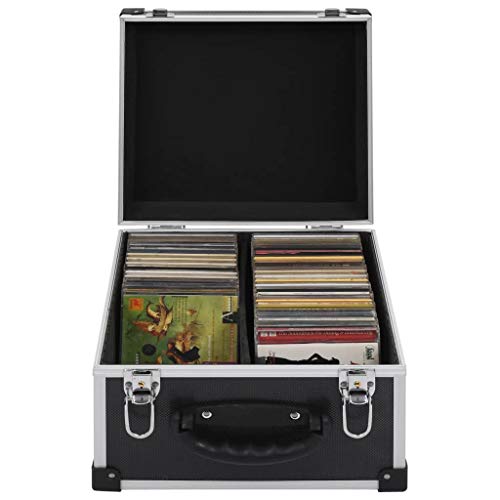BBalm CD-Koffer für 40 CDs Aluminium ABS Schwarz von MOONAIRY
