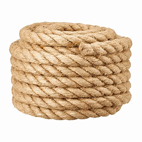 10mm Jute Barrier Rope für DIY Treppenhandlauf/Balkon Leitplanke/Rohr/Reifen Dekor/Drahtwickel, Hanfseil zur Reparatur und zum Austausch von Katzenkratzbäumen, 10mm*30m, Beige von MOUHIV