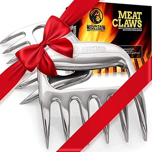 Mountain Grillers Meat Claws Fleischzerkleinerer für BBQ – perfekt zerkleinertes Fleisch, Fleischkrallen, die Sie brauchen – Beste Pulled Pork Shredder Claw x 2 für Barbecue Smoker Grill (Edelstahl) von MOUNTAIN GRILLERS
