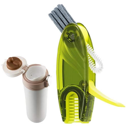 3-in-1 Kleiner Flaschenverschluss mit Bürste, Reinigungsbürste für Wasserflaschen, Mini-Reinigungsbürste, multifunktional, Flaschenbürste von MOVKZACV