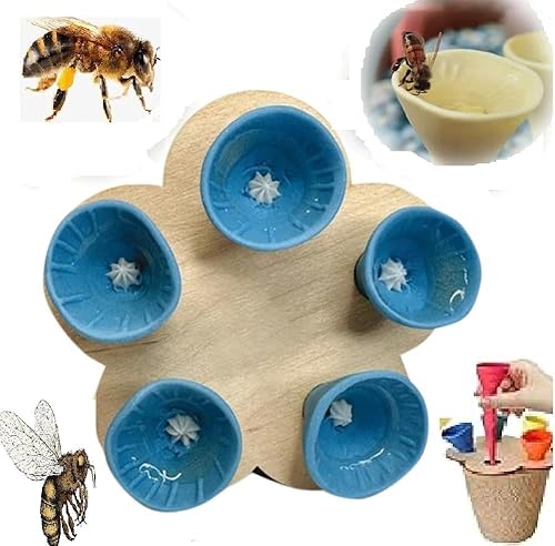 Bienen Insekten Trinkbecher, Bee Insect Drinking Bee Cups für Bienen Trinken Insect Feeder Bienenbecher, durstige Bestäuber brauchen ein Getränk, Bienentränke für den Garten (Blau) von MQLAE