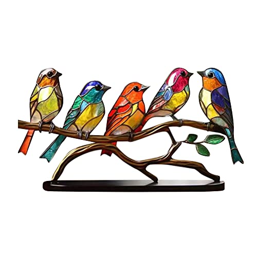 Metall Vögel Skulptur, Bunte Vogelstatuen, Exquisite Vogel Serie Kunstwerk Desktop-Ornament, Heimdekoration Figuren für Büro, Kamin, Tisch, Auto, Esszimmer (E) von MQLAE