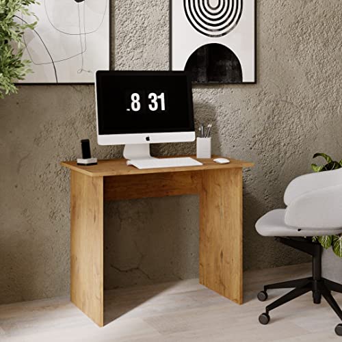 MRBLS_HOME Schreibtisch - minimalistisches Design & robuste Qualität – Bürotisch Computertisch Arbeitstisch Laptop-Tisch – für Büro Arbeitszimmer Homeoffice (Retro Eiche) - 90 x 73 x 50 cm (B/H/T) von MRBLS_HOME