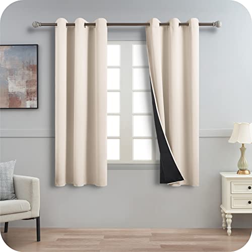 MRTREES 100 % verdunkelnde beige Ösenvorhänge, Küchenvorhänge, 66 Fall, 2 Paneele, Thermovorhang für Schlafzimmer, Wohnzimmer, weiche Textur, Fensterbehandlungen für Kinder, 117 x 167 cm von MRTREES