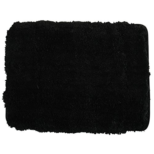 MSV 140872 Badematte Mikrofaser Hochflor flauschig 50x70 cm – Schwarz von MSV