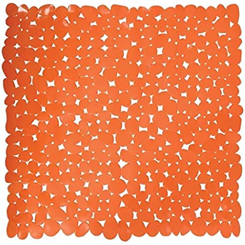 MSV Duschmatte Badematte Duscheinlage antibakteriell rutschfest mit Saugnäpfen - Orange - ca. 53 x 53 cm von MSV