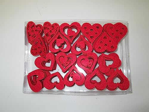 Tischdeko, Filz-Herz-Mix, 120 Stück, 4cm, rot von MT